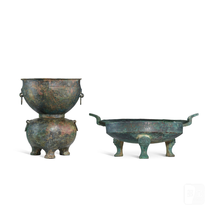 Two archaic bronze vessels, Eastern Zhou - Han dynasty | 東周至漢 青銅器兩件